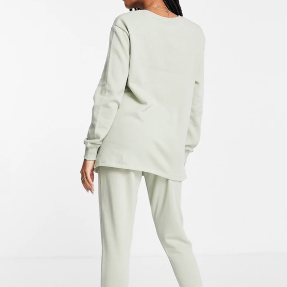 2 Pc Maternity Threadbare SweatSet in Sage Green - Picture 3 of 4